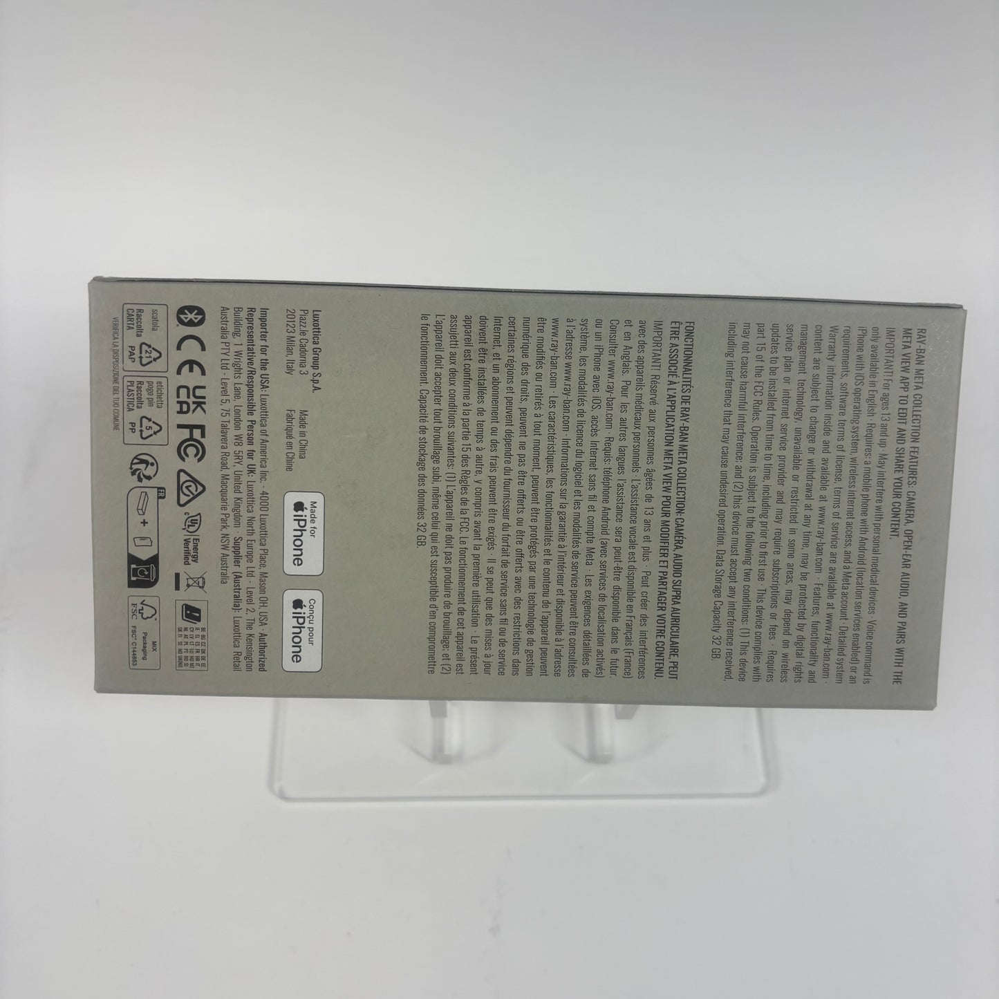 New Ray-Ban Meta Wayfarer Shiny Black Standard RW4006 AI Smart Glasses