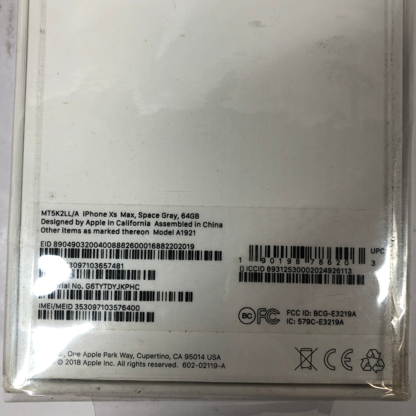 New T-Mobile Apple iPhone XS 64GB Space Gray MT5K2LL/A