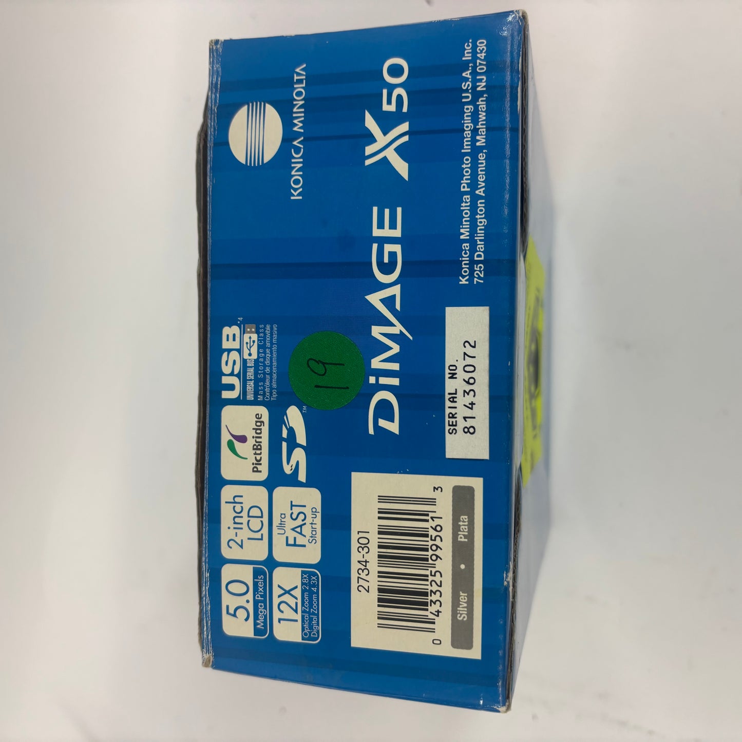 Konica Minolta DiMAGE X50 2734-301 5MP Compact Digital Camera