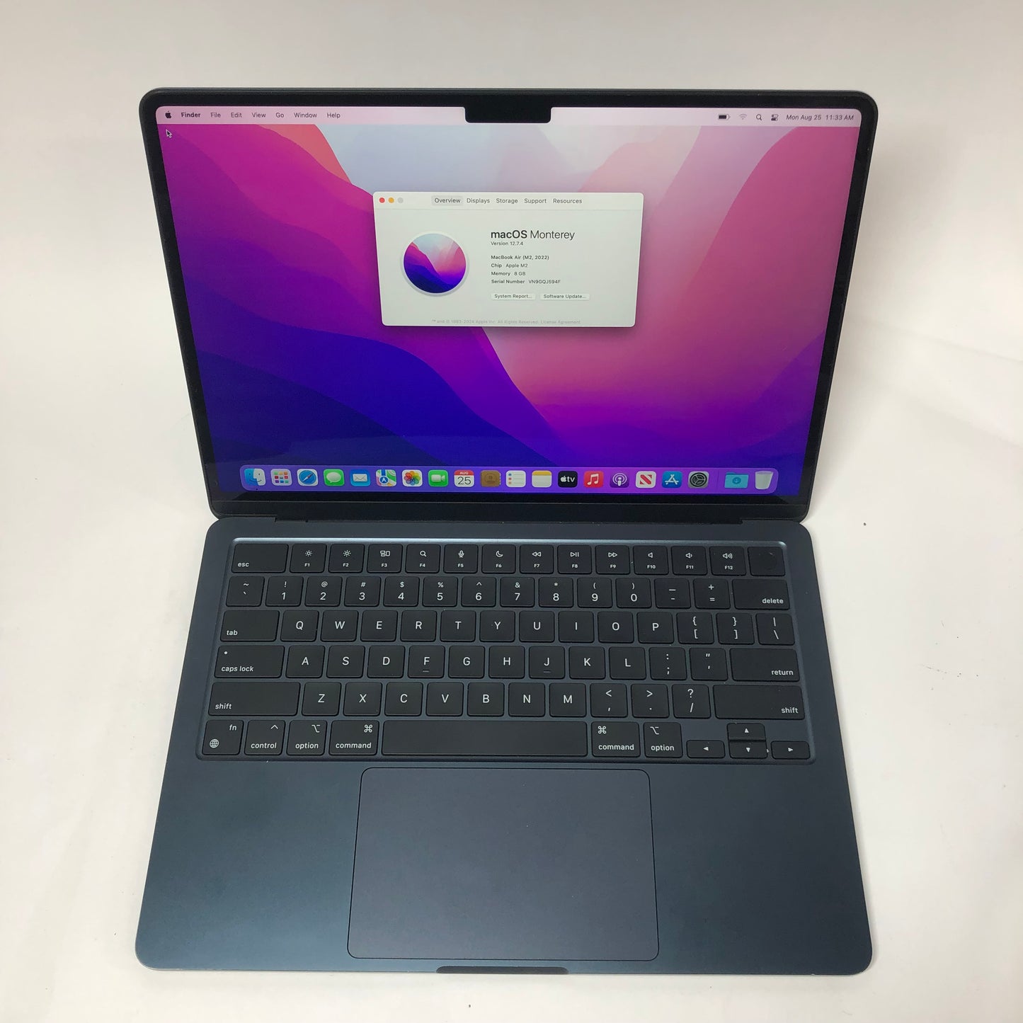 2022 Apple MacBook Air 13.6" M2 8C GPU 3.5GHz 8GB RAM 256GB SSD MLY33LL/A