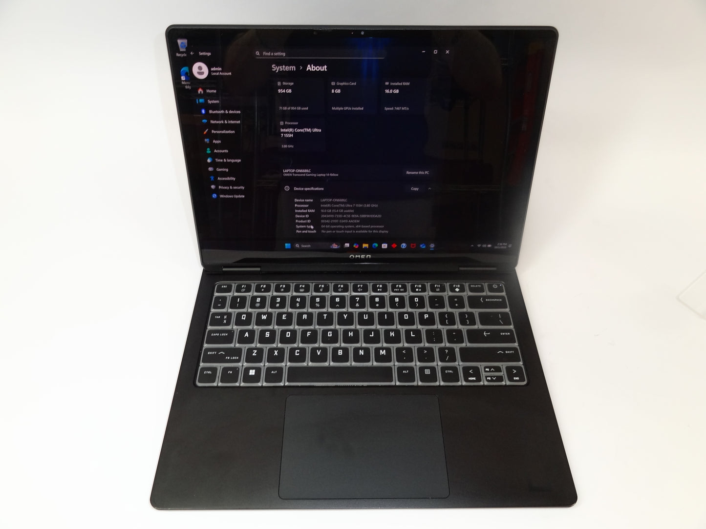 HP OMEN Transcend 14 14-FB0XXX 14" Core Ultra 7 155H 16GB 1TB GeForce RTX 4060
