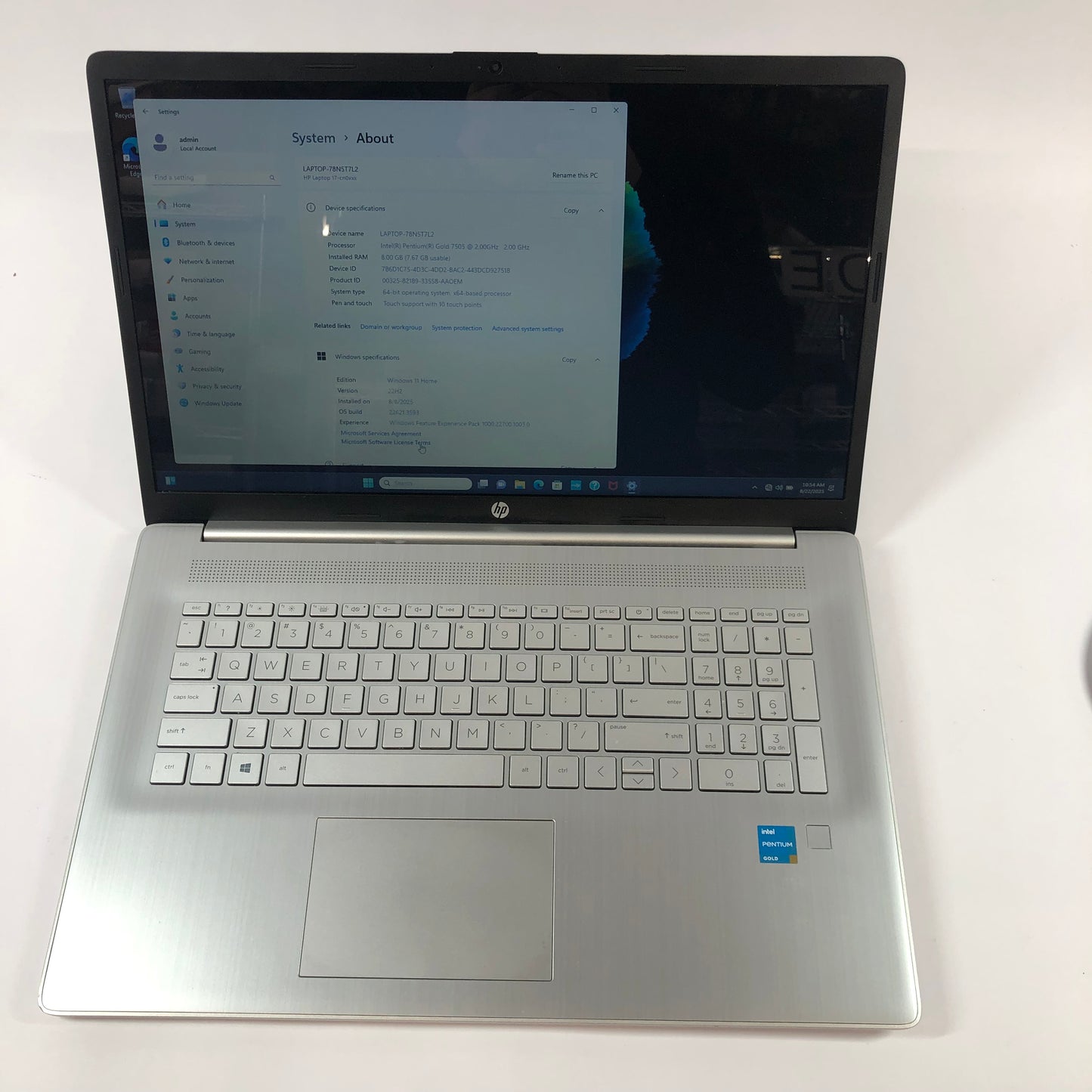 HP Laptop 17-CN0015DS 17.3" Pentium Gold 7505 2.0GHz 8GB RAM 512GB HDD