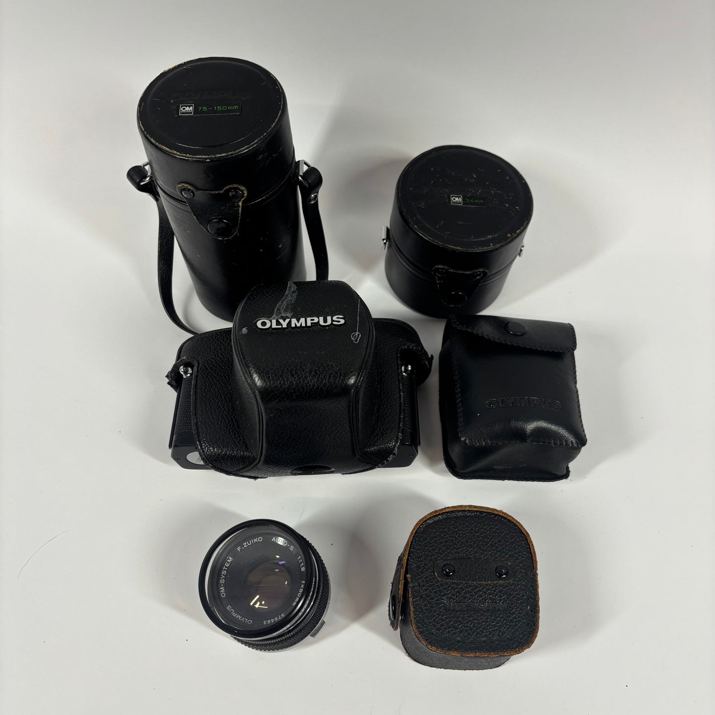 Olympus OM-2S Spot/Program 35MM SLR Film Camera With 4 Lenses and Extras