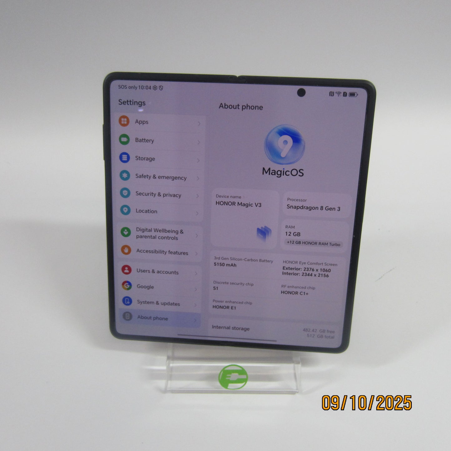 Factory Unlocked Honor Magic V3 512GB 15 Black FCP-N49