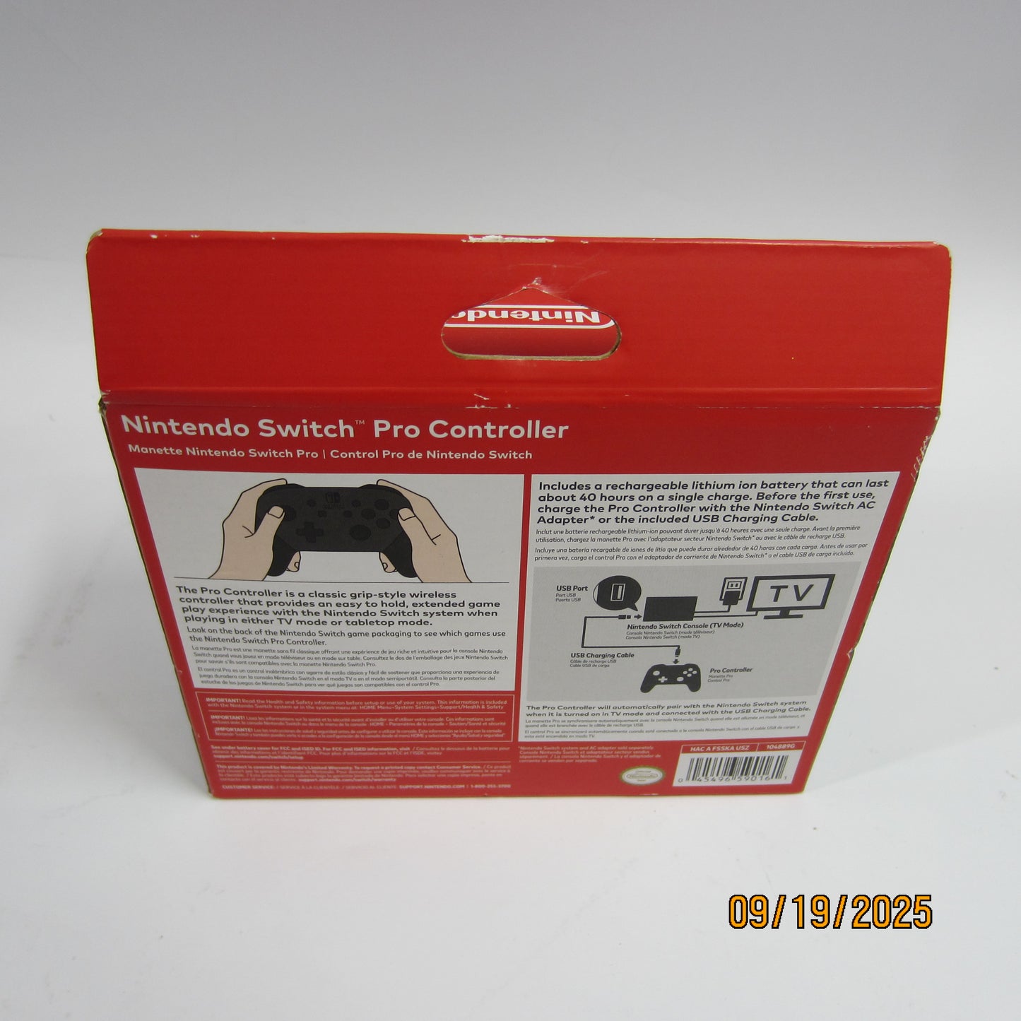 New Nintendo Switch Pro Controller Black HAC-A-FSSKA-USZ
