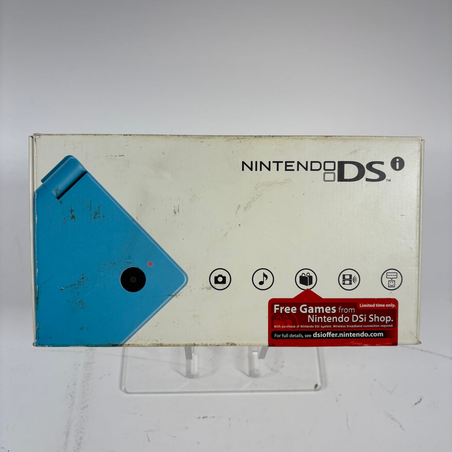 New Nintendo DSi DSi Handheld Game Console TWL-001 Aqua Blue Open Box