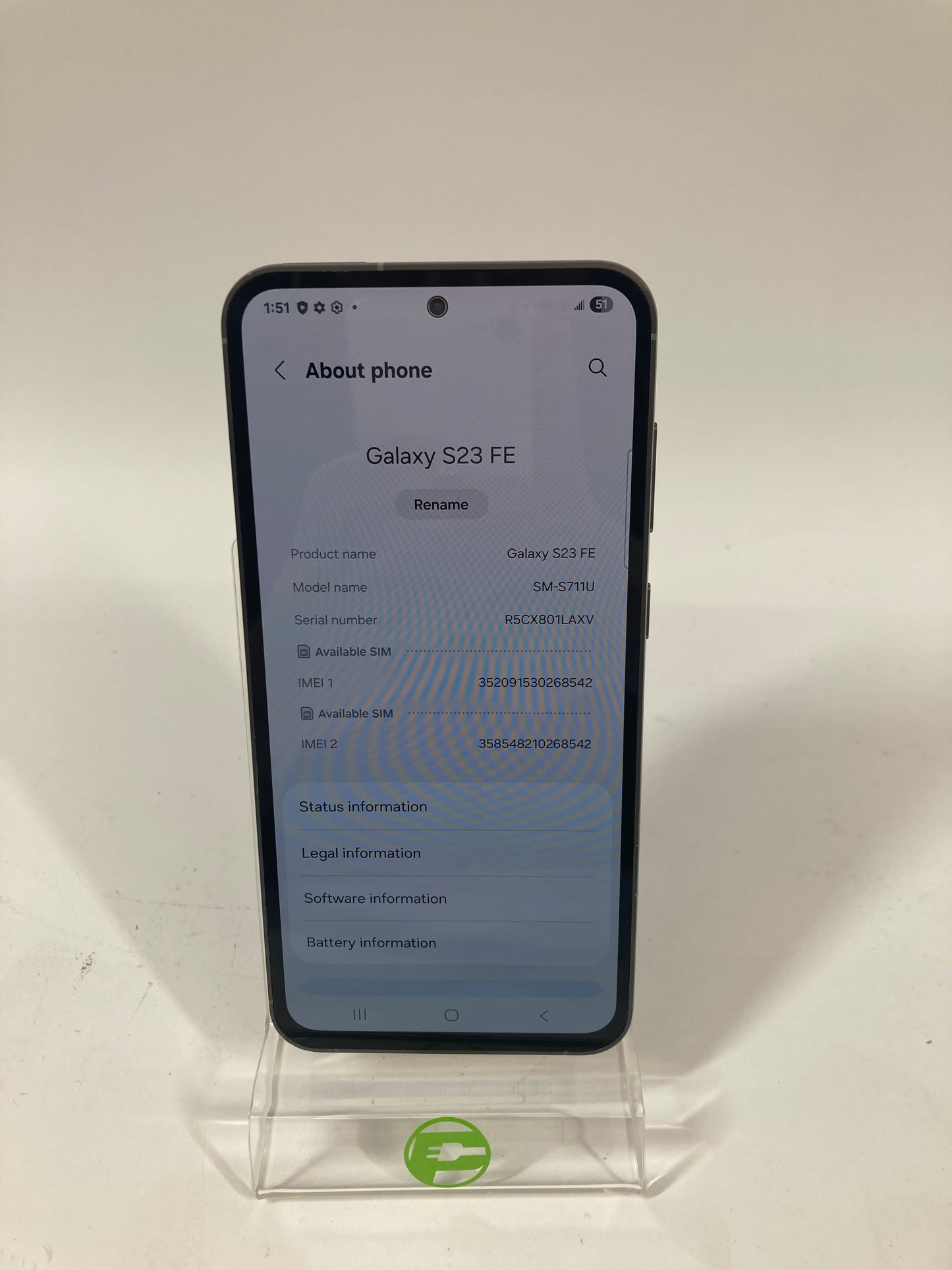 T-Mobile Samsung Galaxy S23 FE 8GB RAM 128GB SM-S711U1 Aura Black