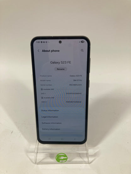T-Mobile Samsung Galaxy S23 FE 8GB RAM 128GB SM-S711U1 Aura Black