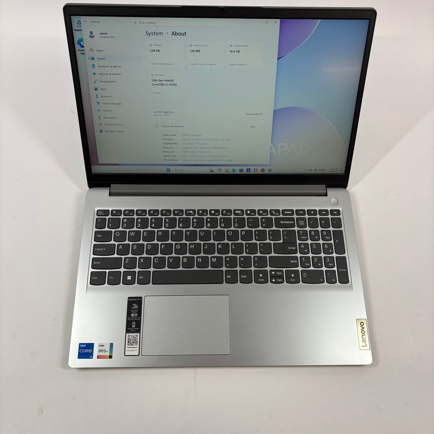 Lenovo IdeaPad 15IRU7 15.6" i5-1335U 1.3GHz 16GB RAM 256GB SSD