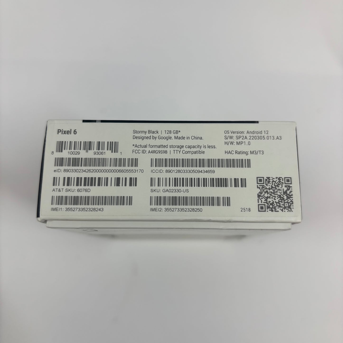 Unlocked Google Pixel 6 128GB Black G9S9B