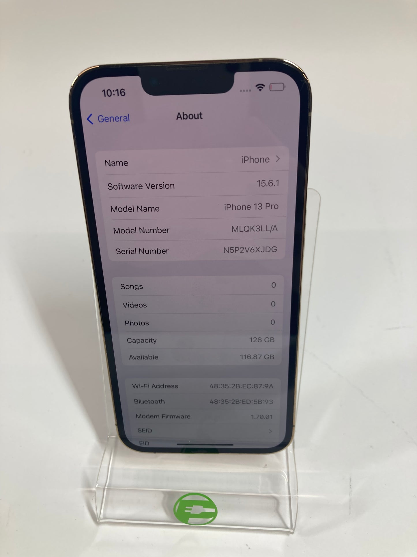 Unlocked Apple iPhone 13 Pro 128GB Gold MLQK3LL/A