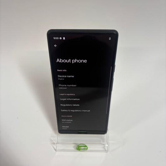 Unlocked Google Pixel 6 128GB Black G9S9B