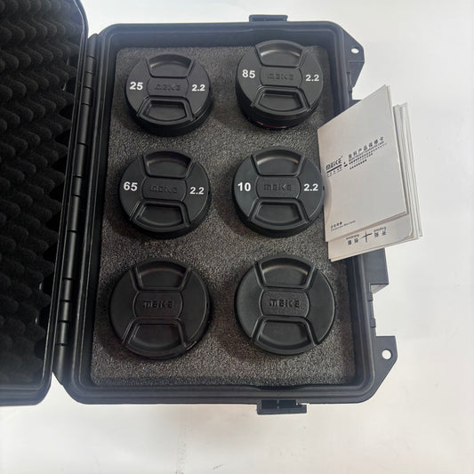 Meike Mini Prime T2.2 Series 4-6* Cine lens Kit for APS-C E Mount Cameras w/ Free Hard Case