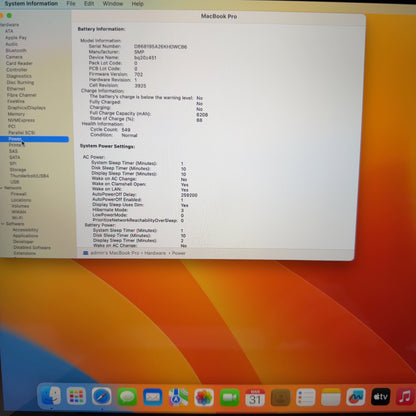 2017 Apple MacBook Pro 15" i7 2.8GHz 16GB RAM 256GB SSD Space Gray A1707