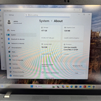 Lenovo ThinkPad P14S GEN 3 14" i7-1270P 2.2GHz 16GB RAM 512GB SSD