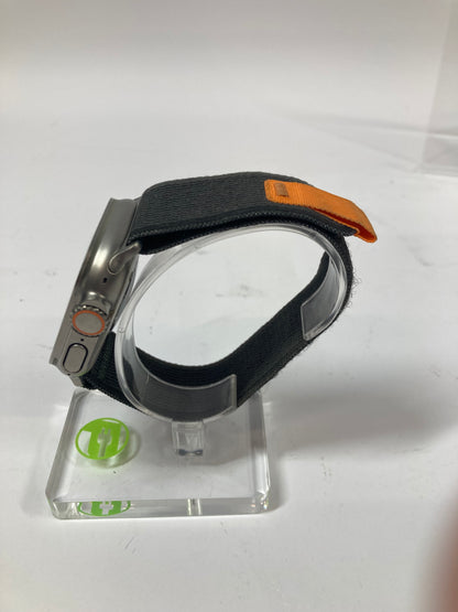 Unlocked Apple Watch Ultra 49MM Natural Titanium Black Velcro Sports Band