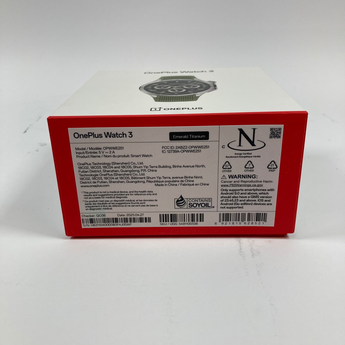 OnePlus Watch 3 46MM 46mm Smart Watch OPWWE251 Emerald Titanium