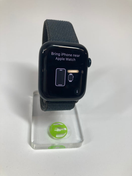 Unlocked Apple Watch Series 9 45MM Midnight Stainless Steel Deep Navy Sport Loop