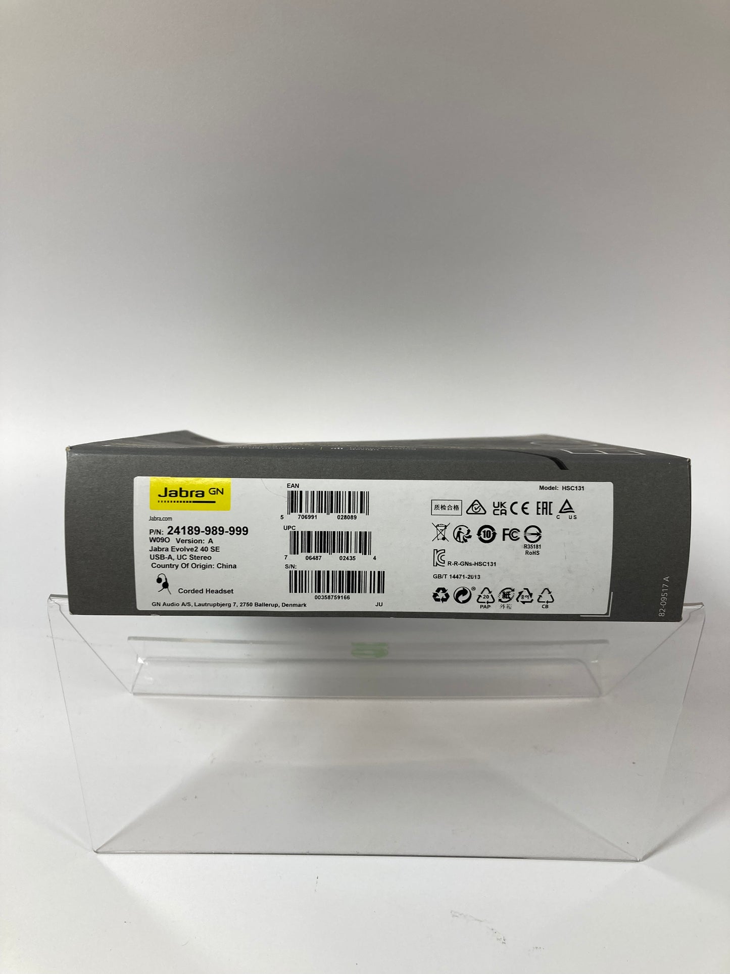 New Jabra Evolve2 40 Corded Headset Black 24189-989-999