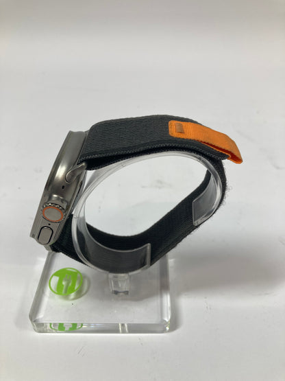 Unlocked Apple Watch Ultra 49MM Natural Titanium Black Velcro Sports Band