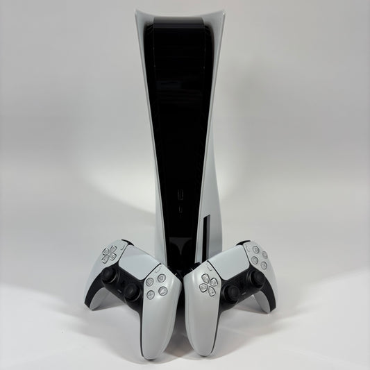 Sony PlayStation 5 Disc Edition PS5 825GB White Console with 2 Controllers