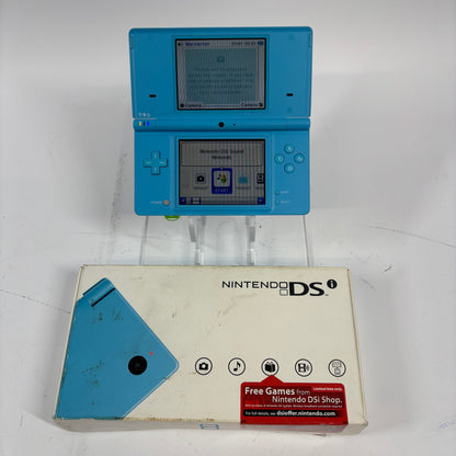 New Nintendo DSi DSi Handheld Game Console TWL-001 Aqua Blue Open Box