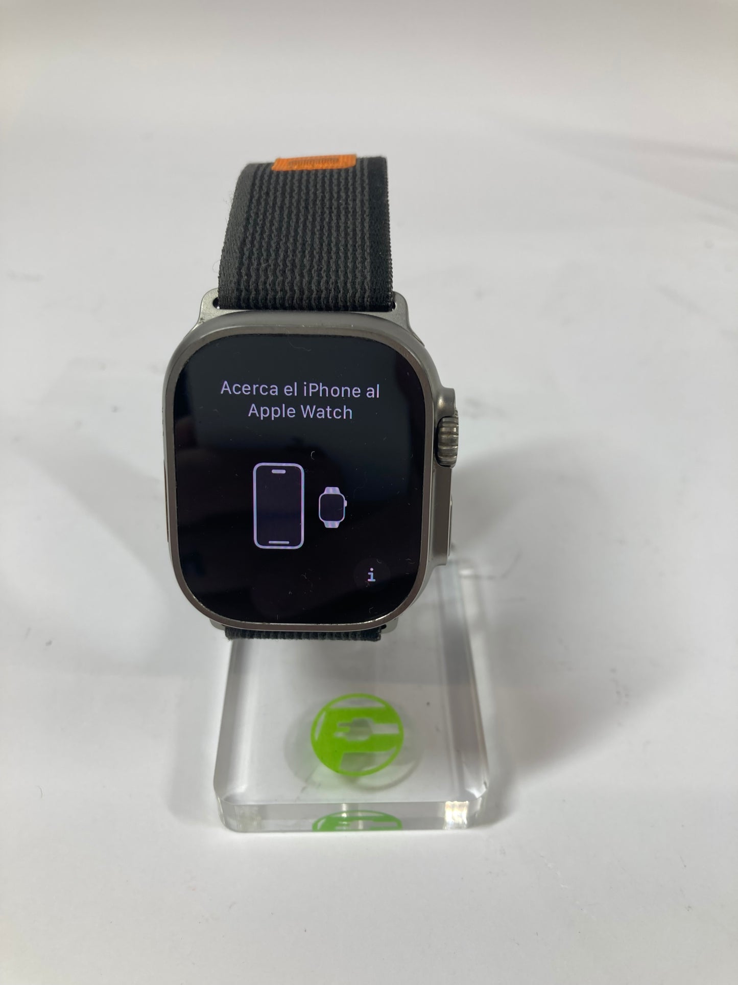 Unlocked Apple Watch Ultra 49MM Natural Titanium Black Velcro Sports Band