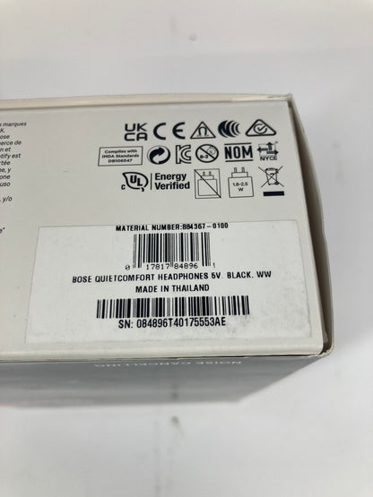 New Bose QuietComfort Black Headphones 884367-0100