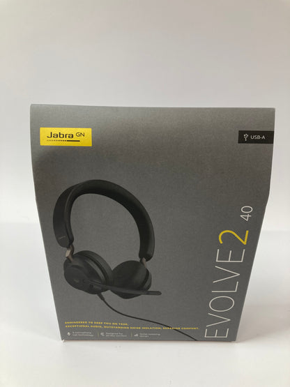 New Jabra Evolve2 40 Corded Headset Black 24189-989-999