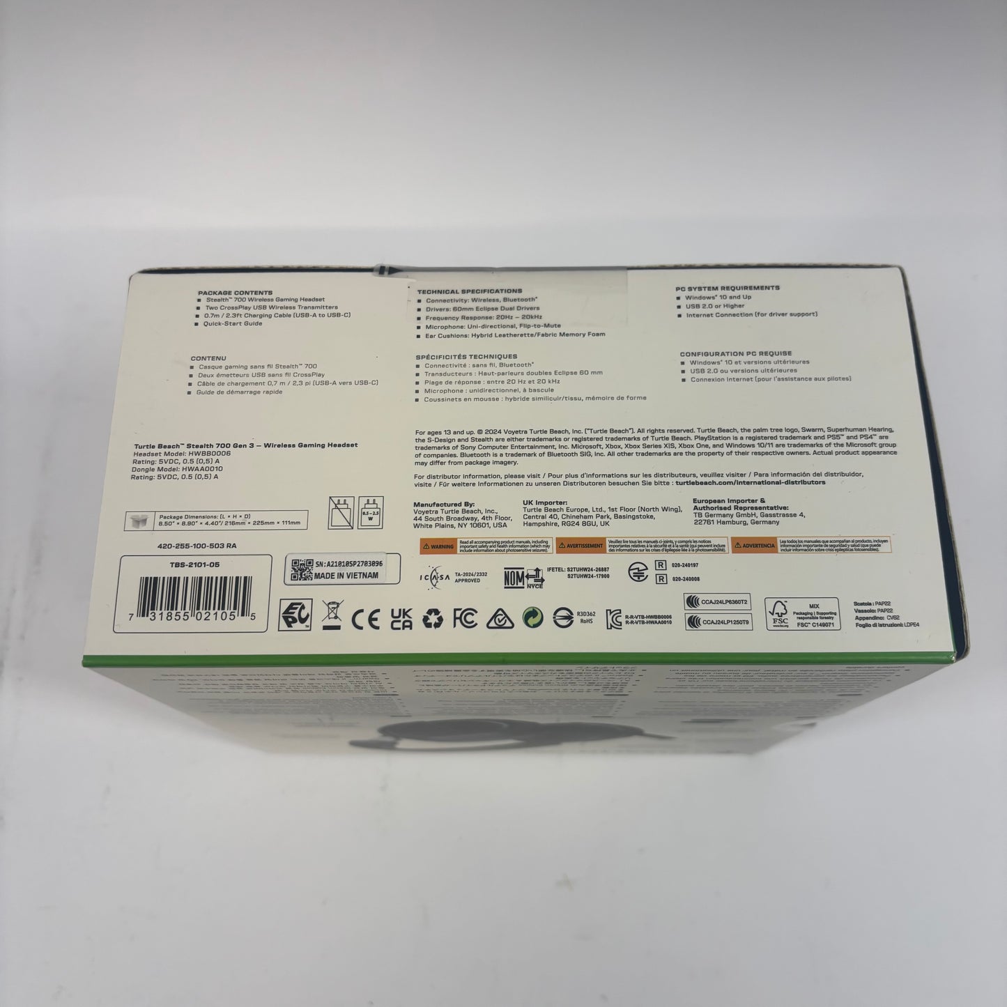 New Turtle Beach Stealth 700 Gen 3 Bluetooth Gaming Headphones HWBB0006