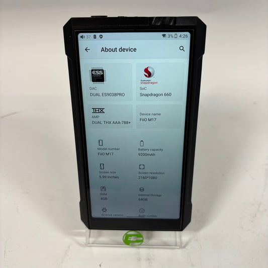 FiiO M17 64GB Portable High Definition Music Player With DK3 Dock and Case