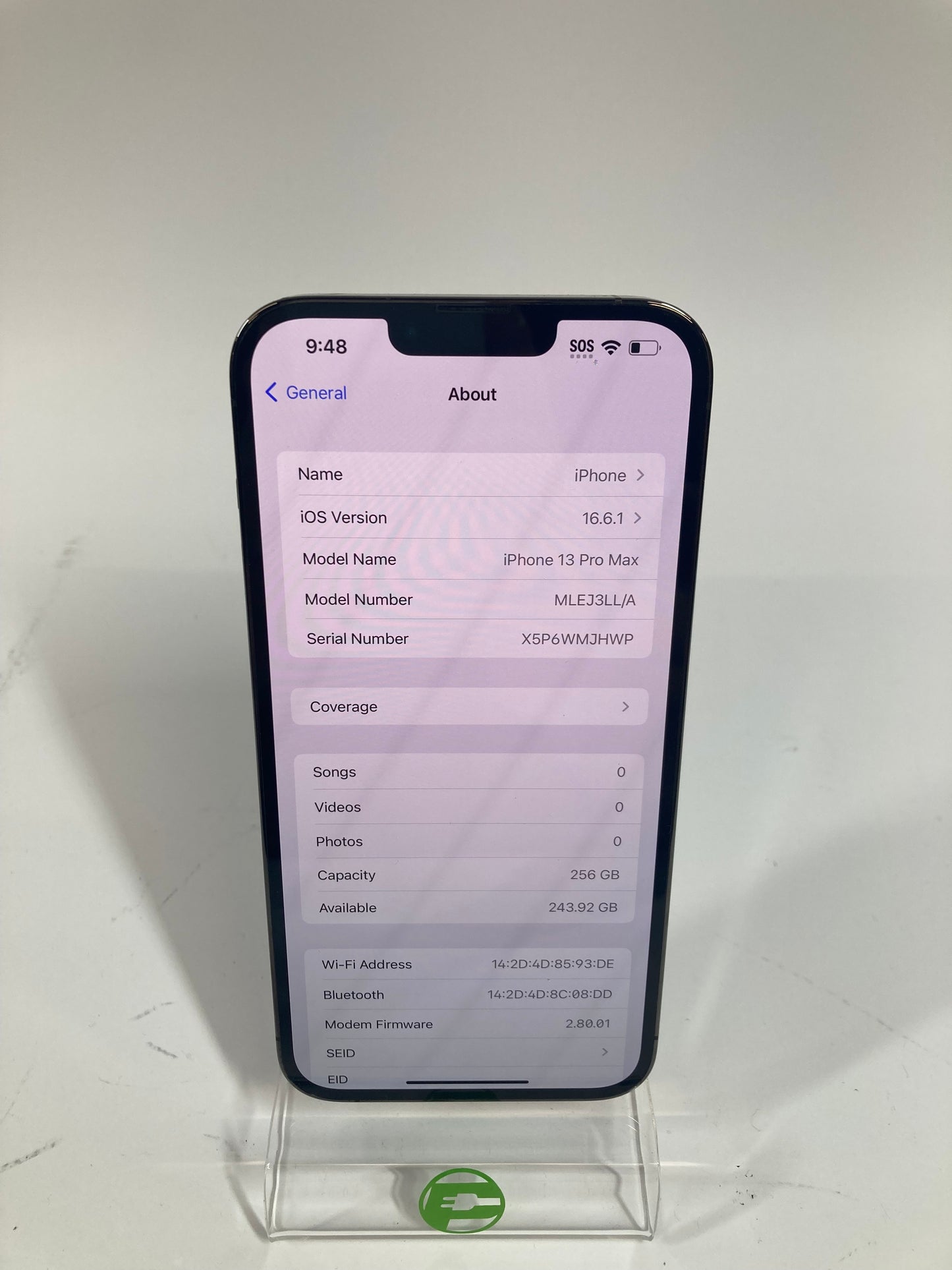 Unlocked Apple iPhone 13 Pro Max 256GB Graphite MLF63LL/A