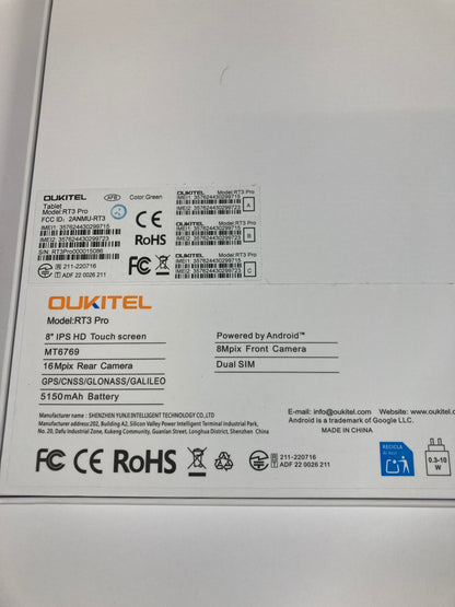 New Factory Unlocked Oukitel RT3 Pro 128GB Black