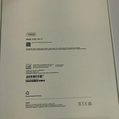WiFi Only Apple iPad 11" (A16) 128GB 18.5 Silver MD3Y4LL/A