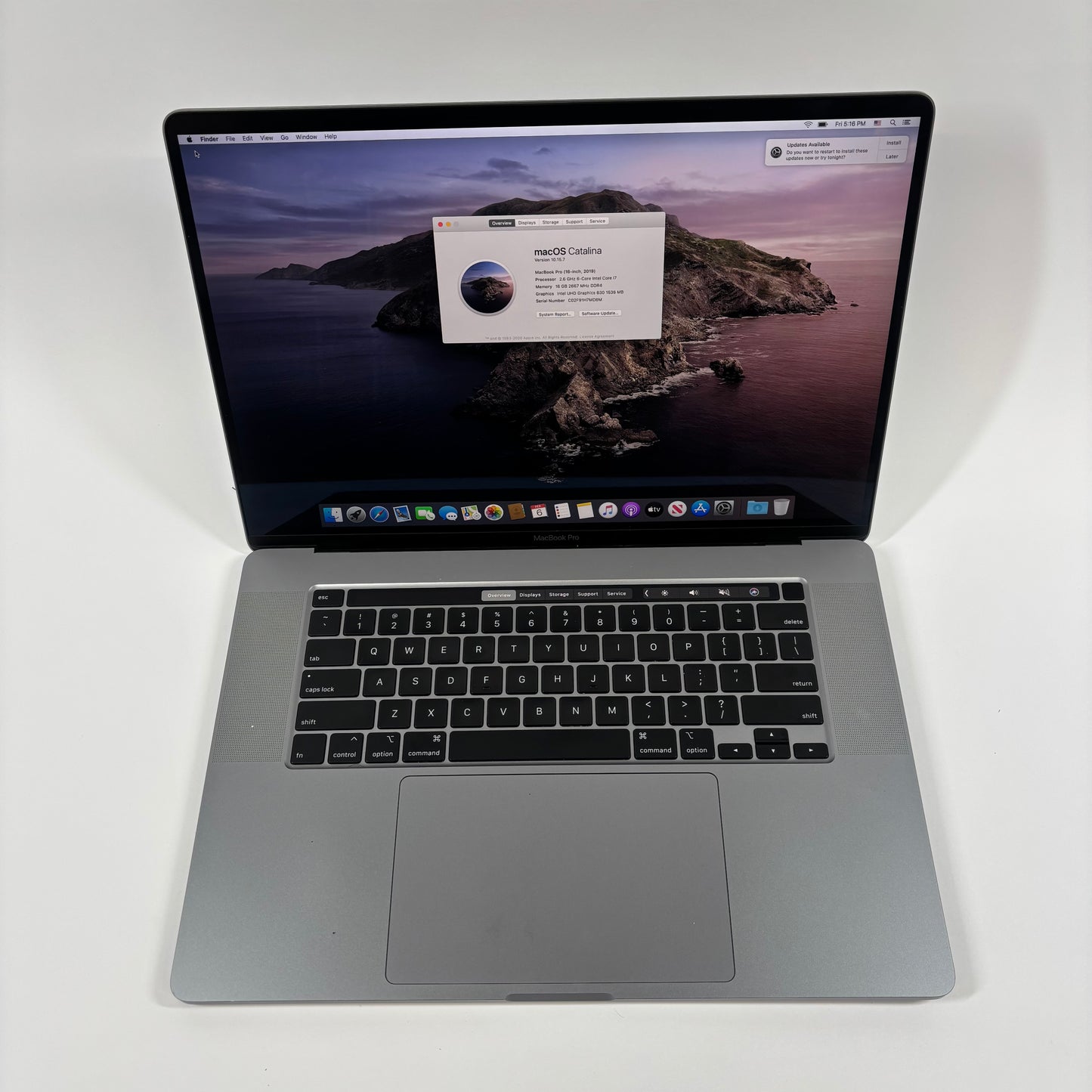 2019 Apple MacBook Pro 16" i7 2.6GHz 16GB RAM 512GB SSD Space Gray MVVJ2LL/A