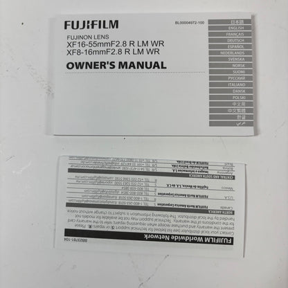 FujiFilm FUJINON XF8-16mm F2.8 R LM WR For Fujifilm X-Mount