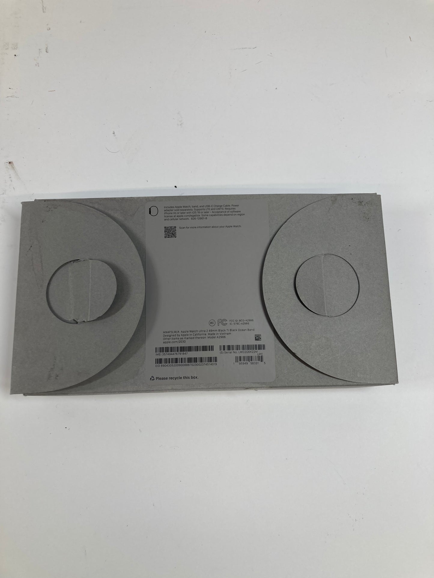 Unlocked Apple Watch Ultra 2 49MM Black Titanium Black Ocean Band  MX4P3LW/A