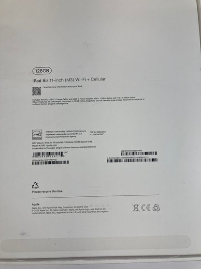 WiFi Only Apple iPad Air 13" M3 128GB Space Gray MCFV4LL/A