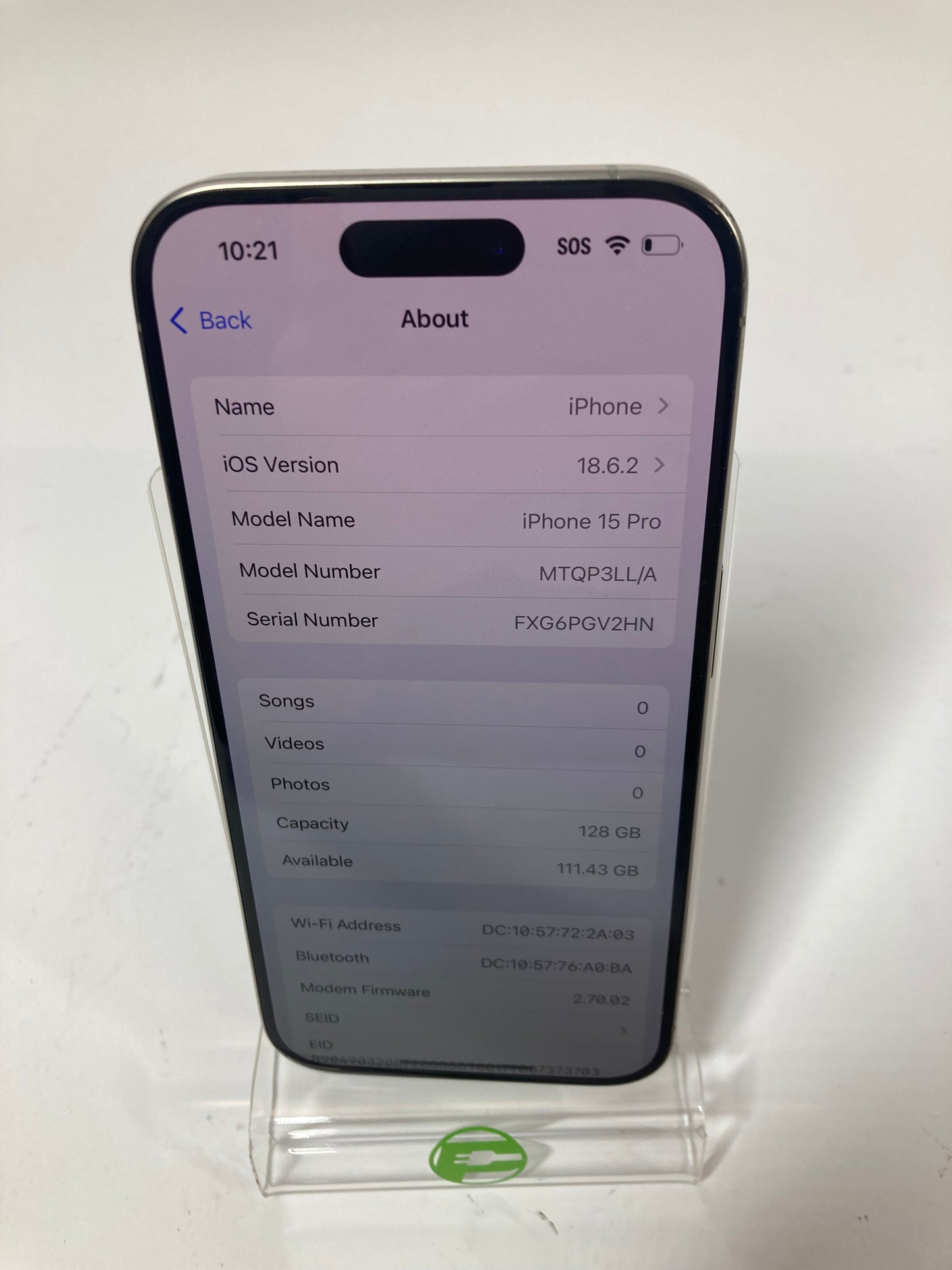 Unlocked Apple iPhone 15 Pro 128GB Natural Titanium MTQP3LL/A