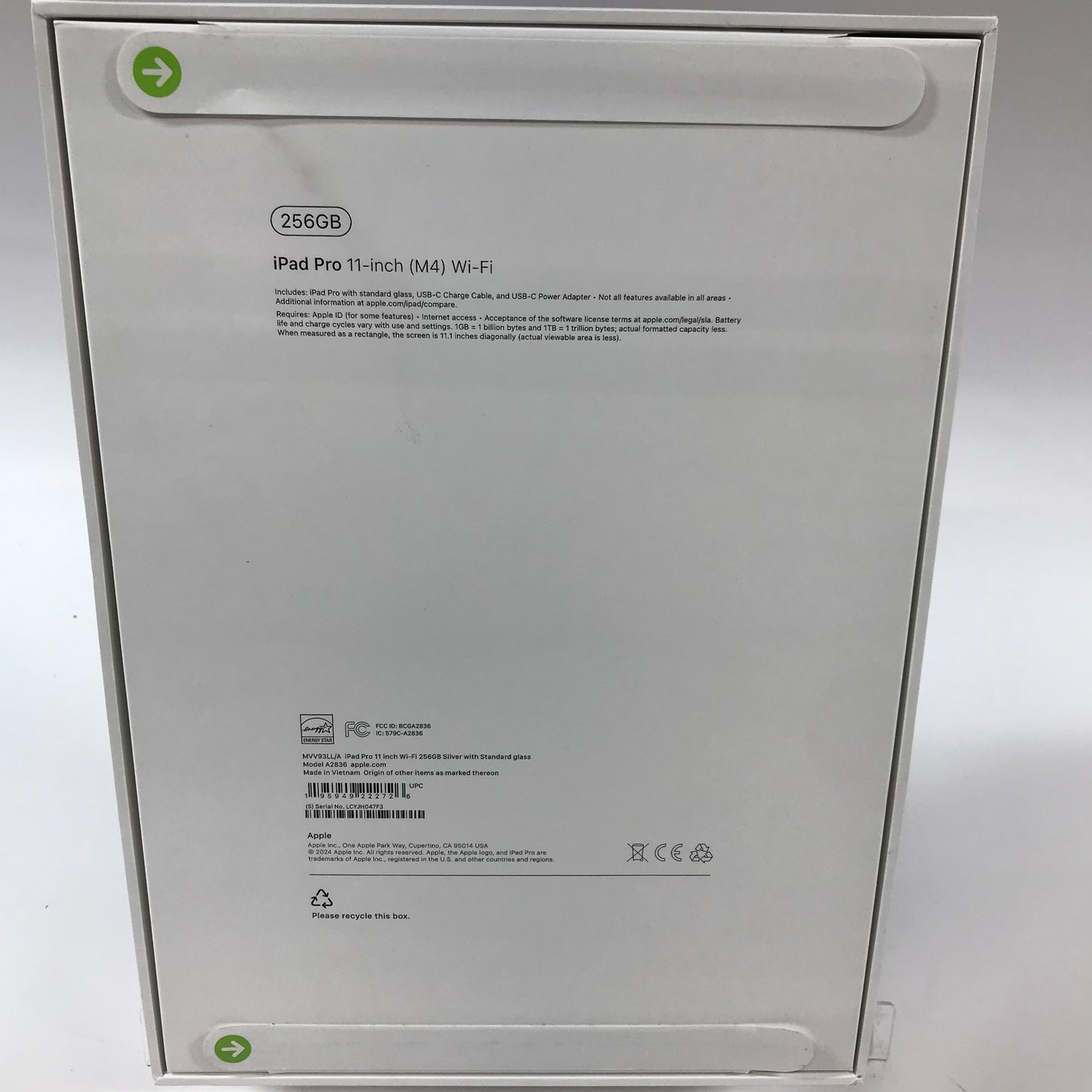 New WiFi Only Apple iPad Pro 11" 5th Gen 256GB SILVER A22836