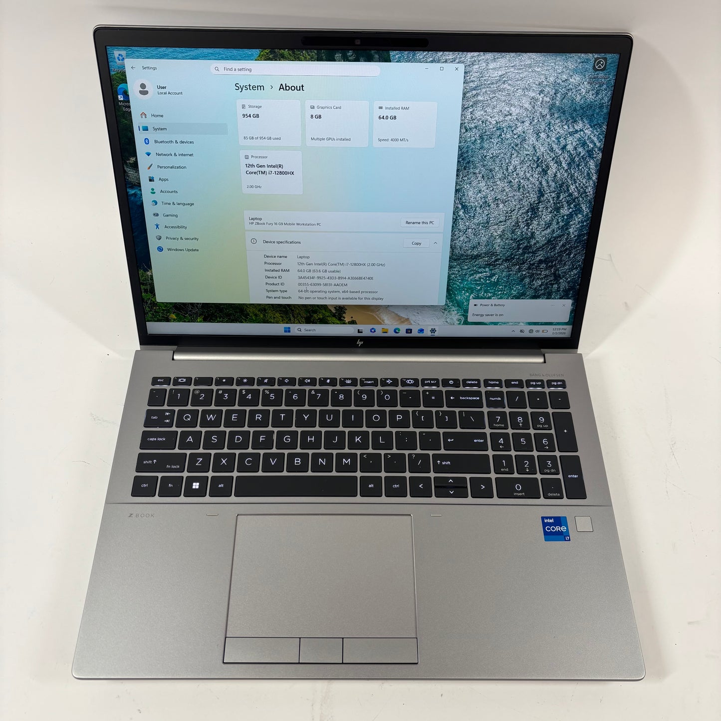 HP ZBook 16 G9 16" i7-12800HX 3.4GHz 64GB RAM 1TB SSD AMD Radeon Pro W6600M