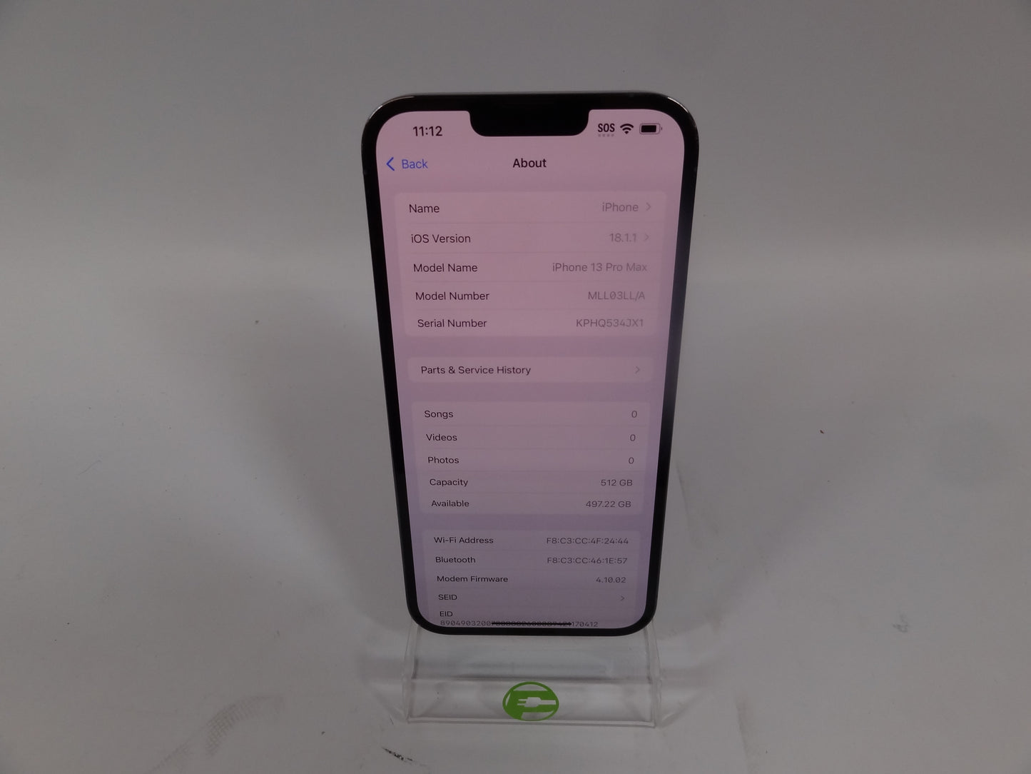 Unlocked Apple iPhone 13 Pro Max 512GB 18.1.1 Blue MLL03LL/A