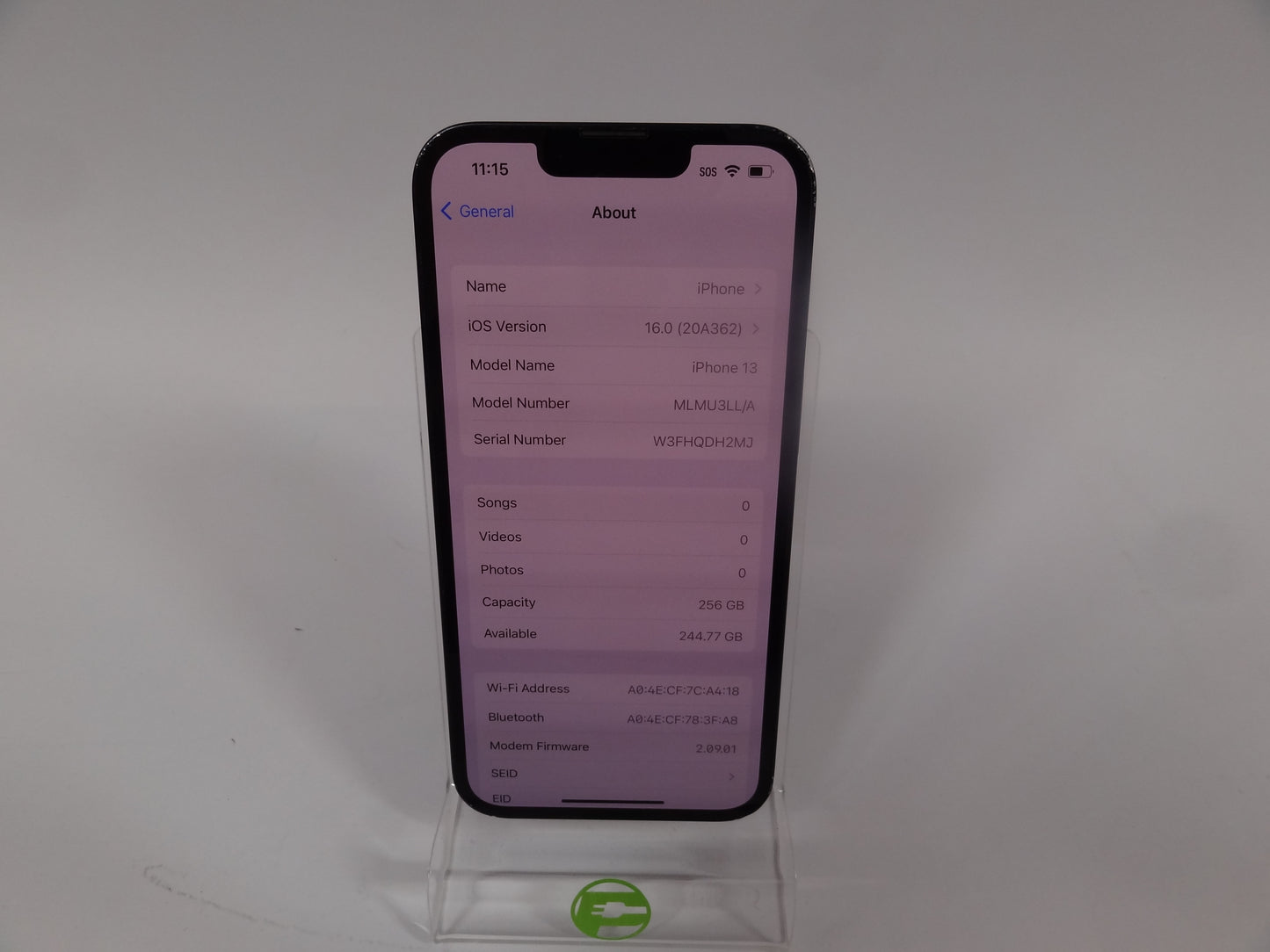 Unlocked Apple iPhone 13 256GB Midnight MLMU3LL/A