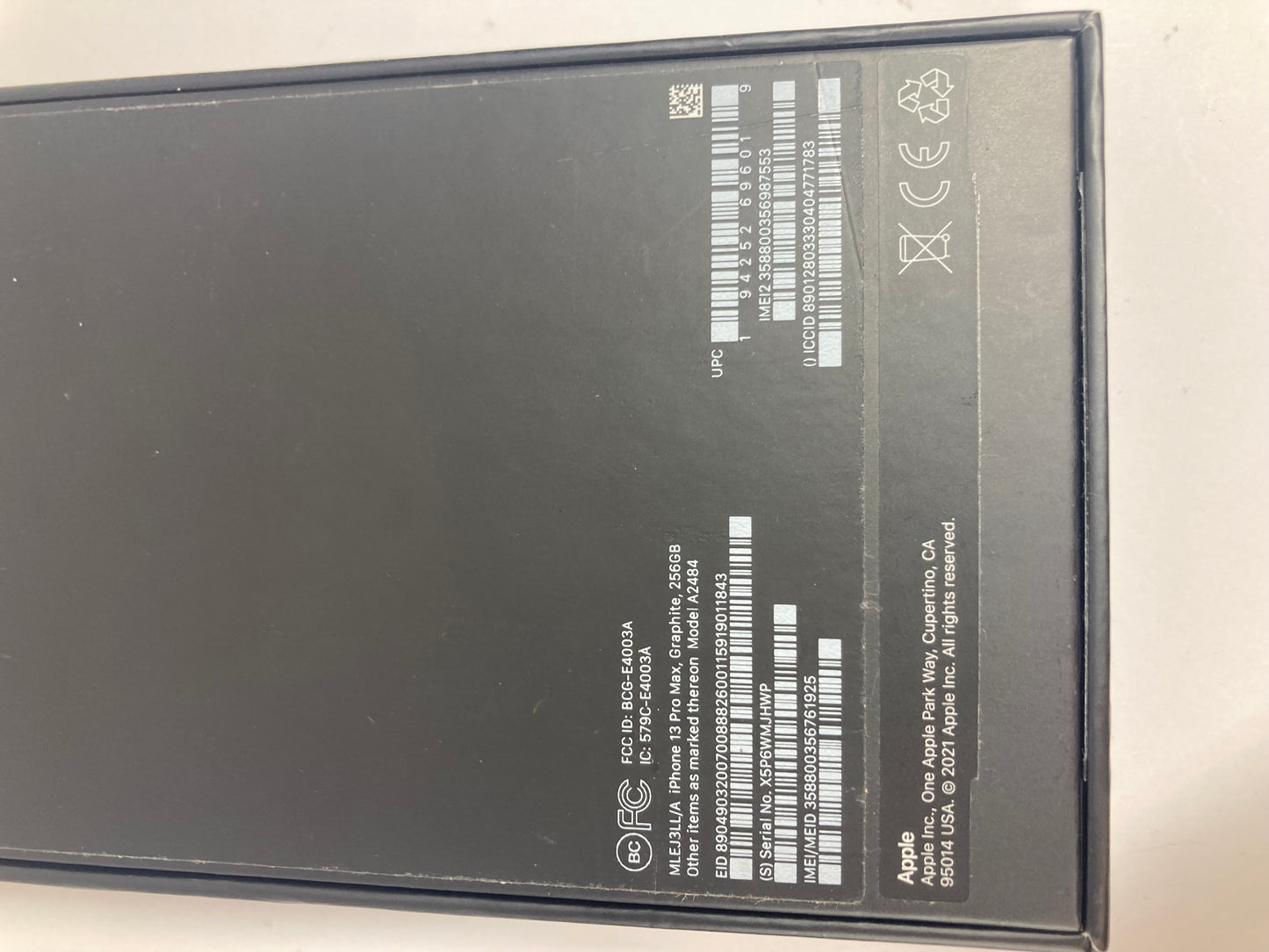 Unlocked Apple iPhone 13 Pro Max 256GB Graphite MLF63LL/A