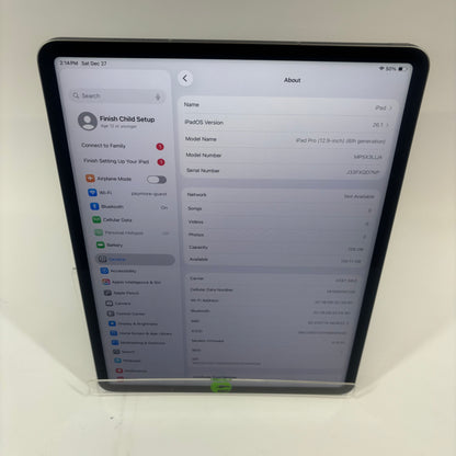 WiFi Only Apple iPad Pro 12.9" 6th Gen 128GB Space Gray MP5X3LL/A