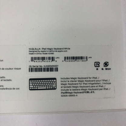 Apple iPad Magic Keyboard Folio Case WHITE MJQL3LL/A