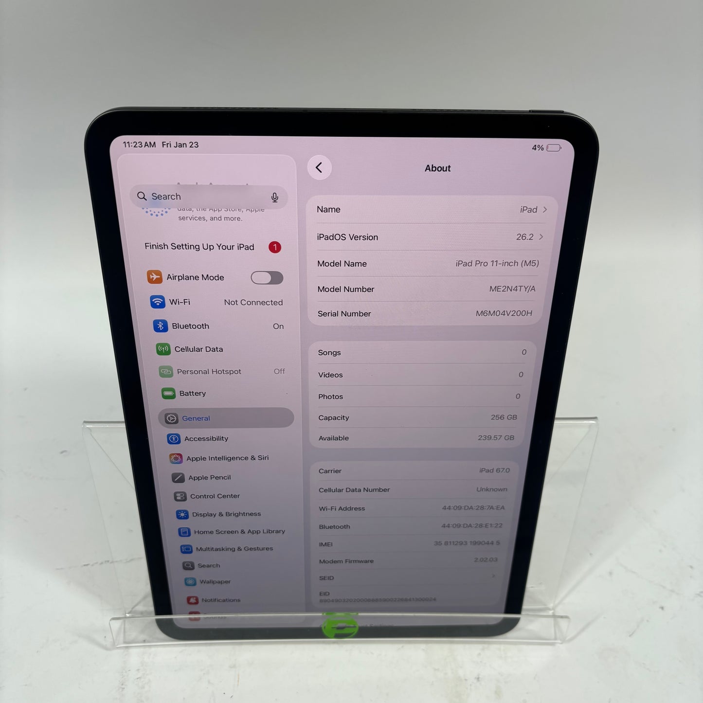 WiFi Only Apple iPad Pro 11" M5 256GB Space Black ME2N4TY/A