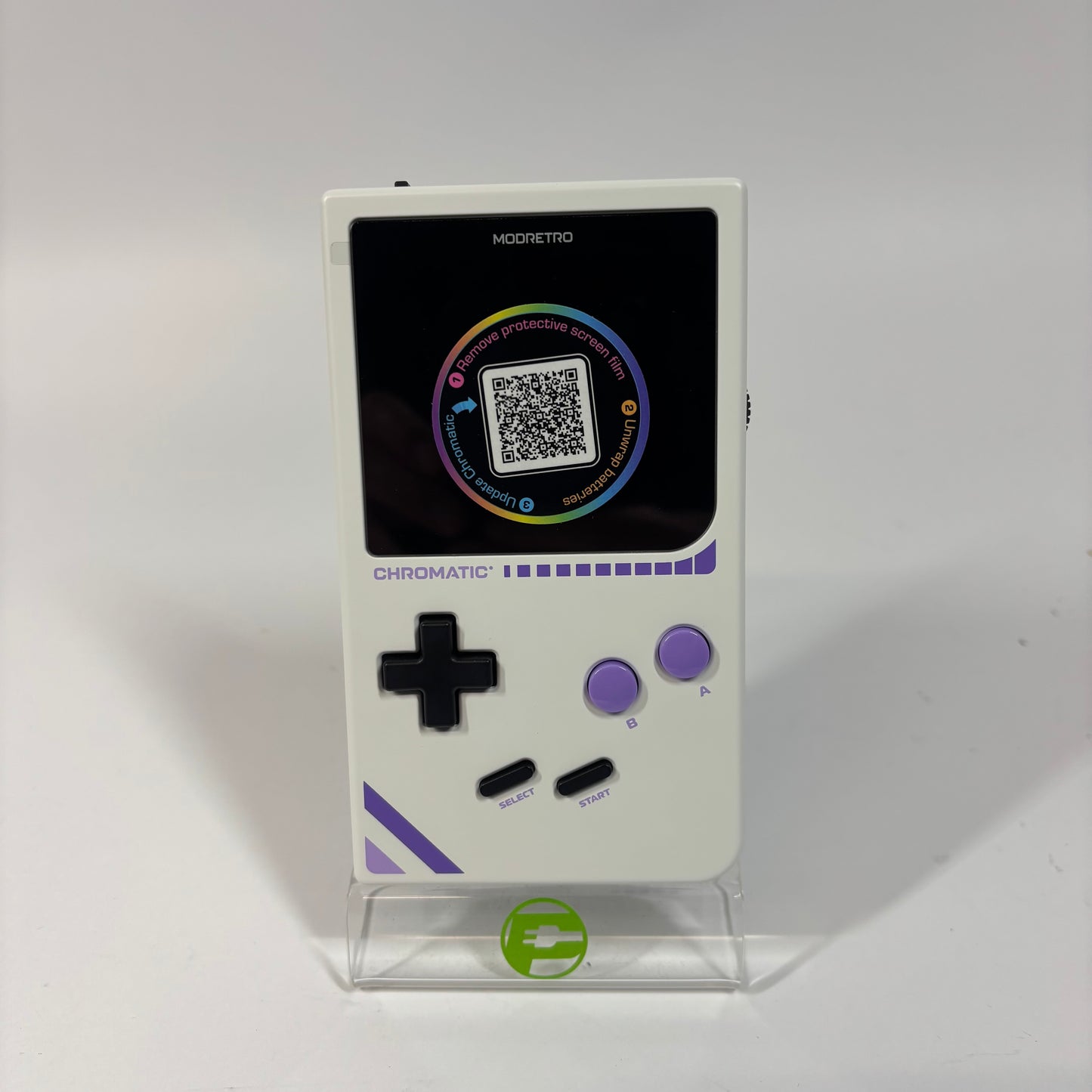New ModRetro Chromatic Cloud White CHROM-CLD-G Handheld Gaming Device Open Box