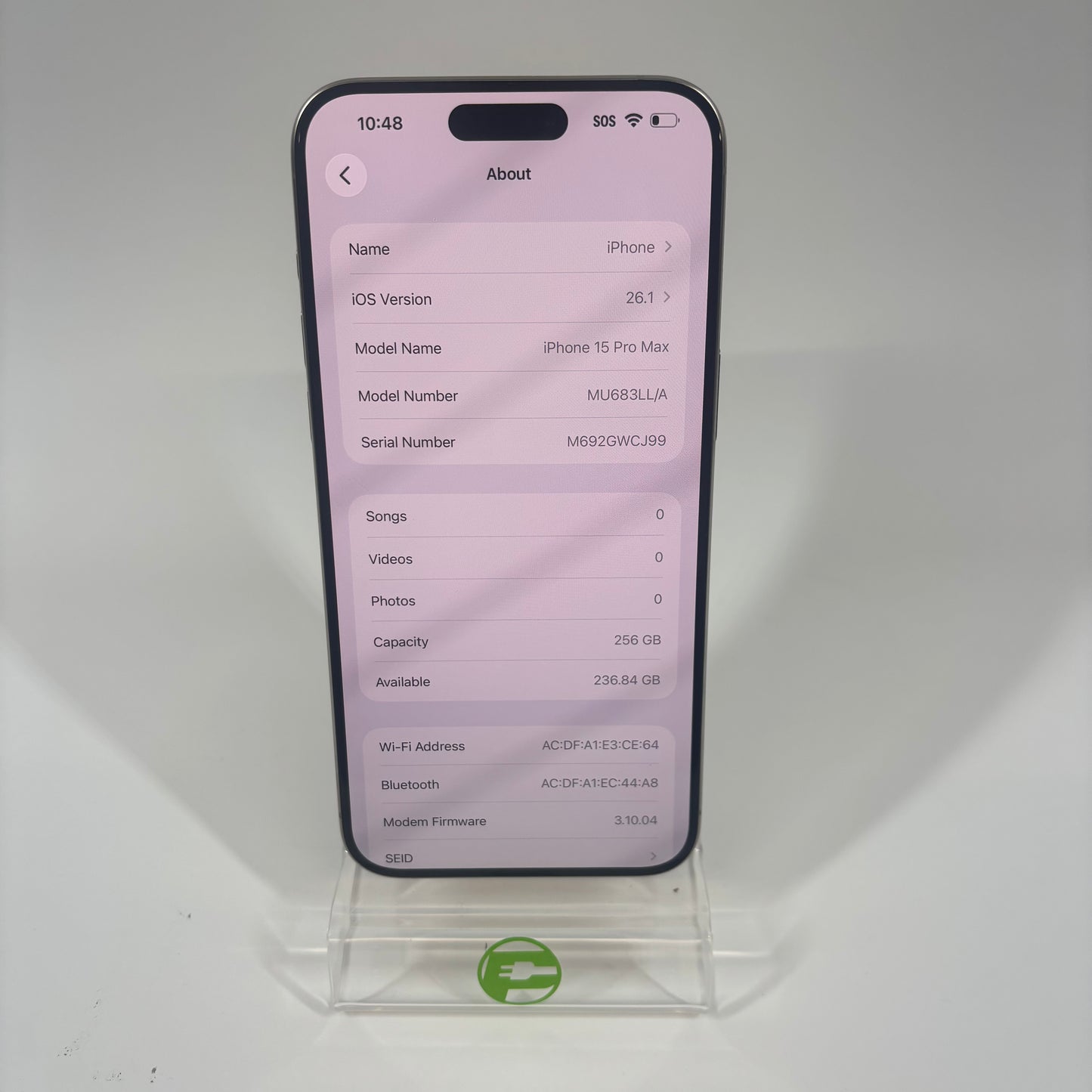 Factory Unlocked Apple iPhone 15 Pro Max 256GB Natural Titanium MU683LL/A