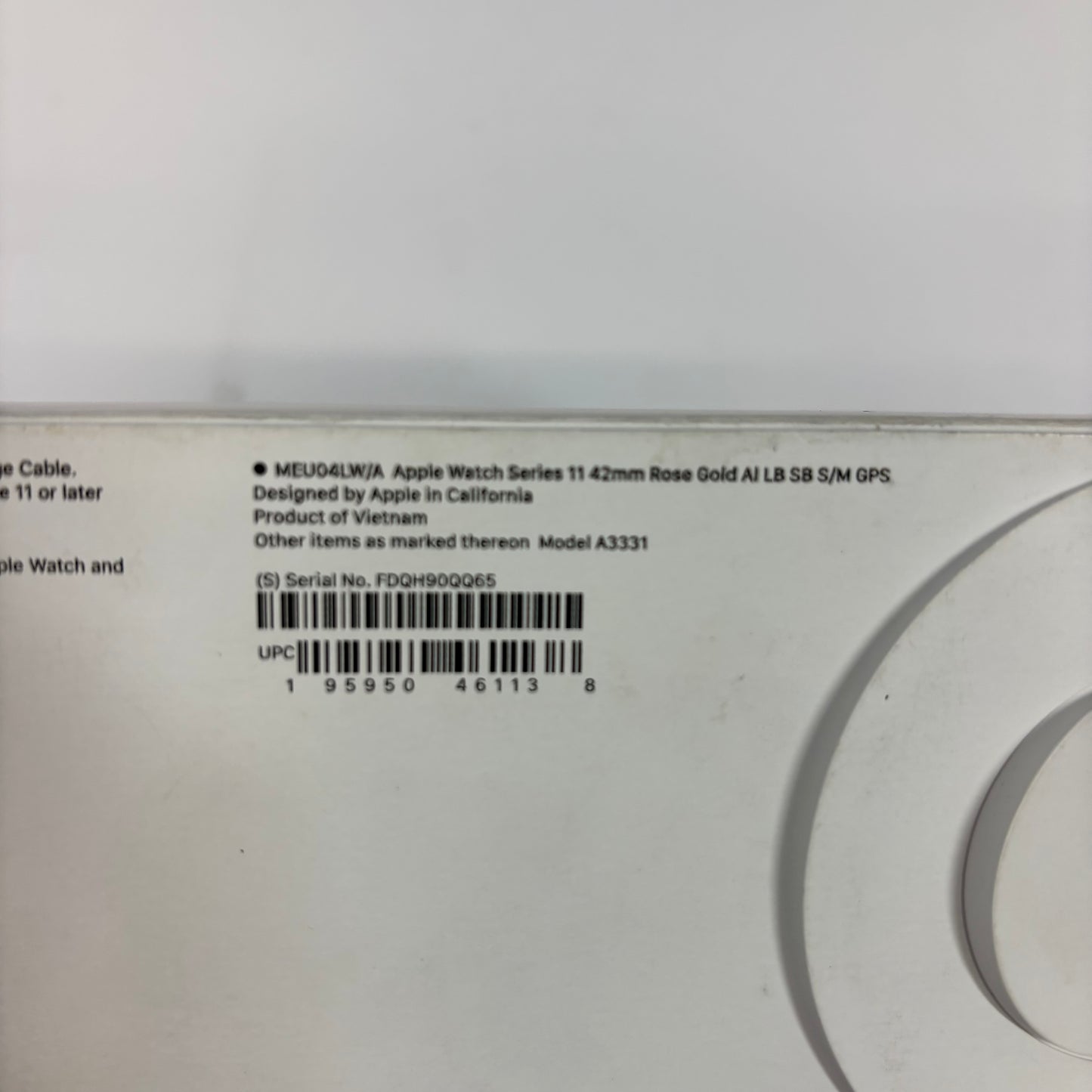 New GPS Only Apple Watch Series 11 42MM Rose Gold Aluminum Blush Sport Band